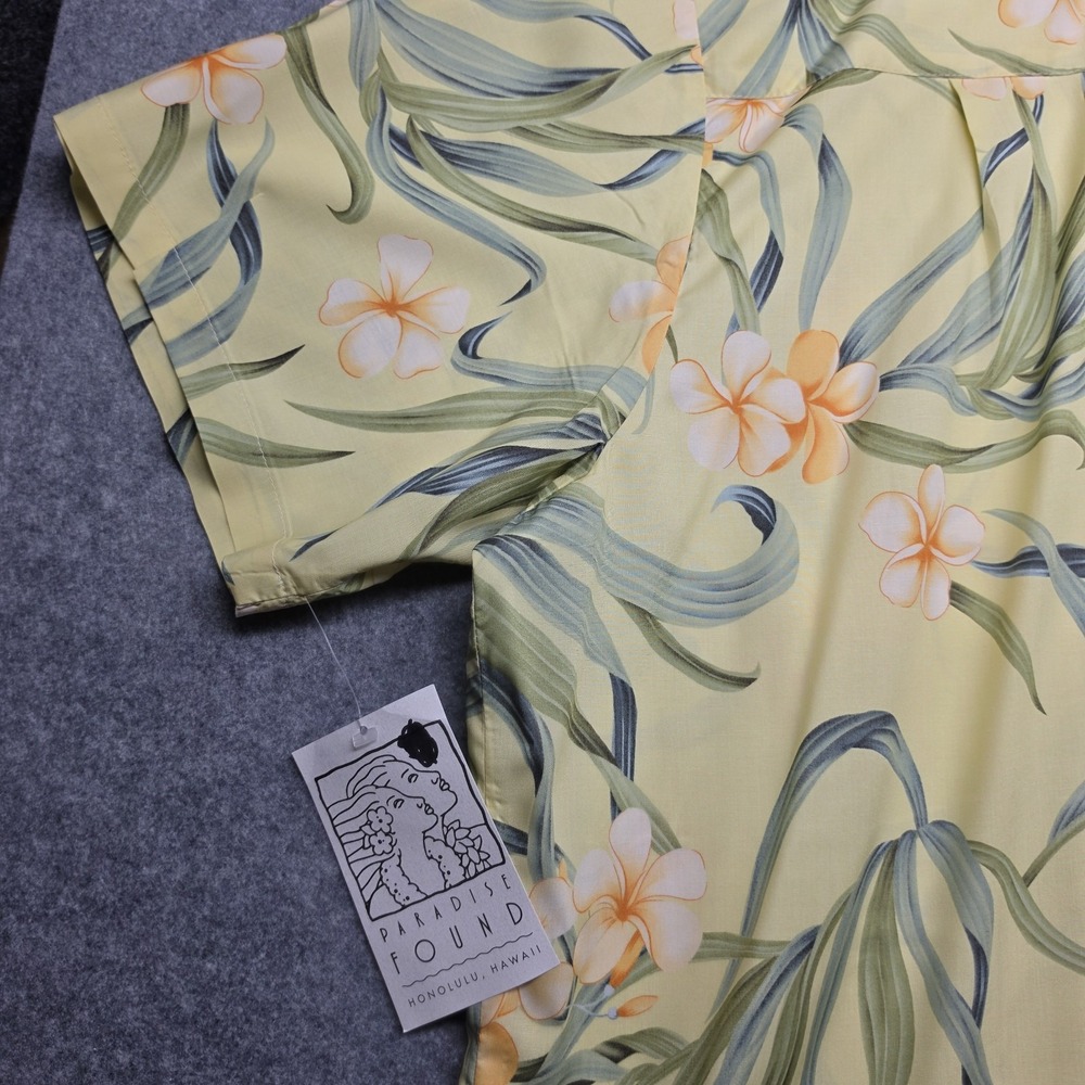 Vintage 90's NWT Paradise Found Mens 3XL 100% Rayon Hawaiian Shirt Made Hawaii - Picture 7 of 15